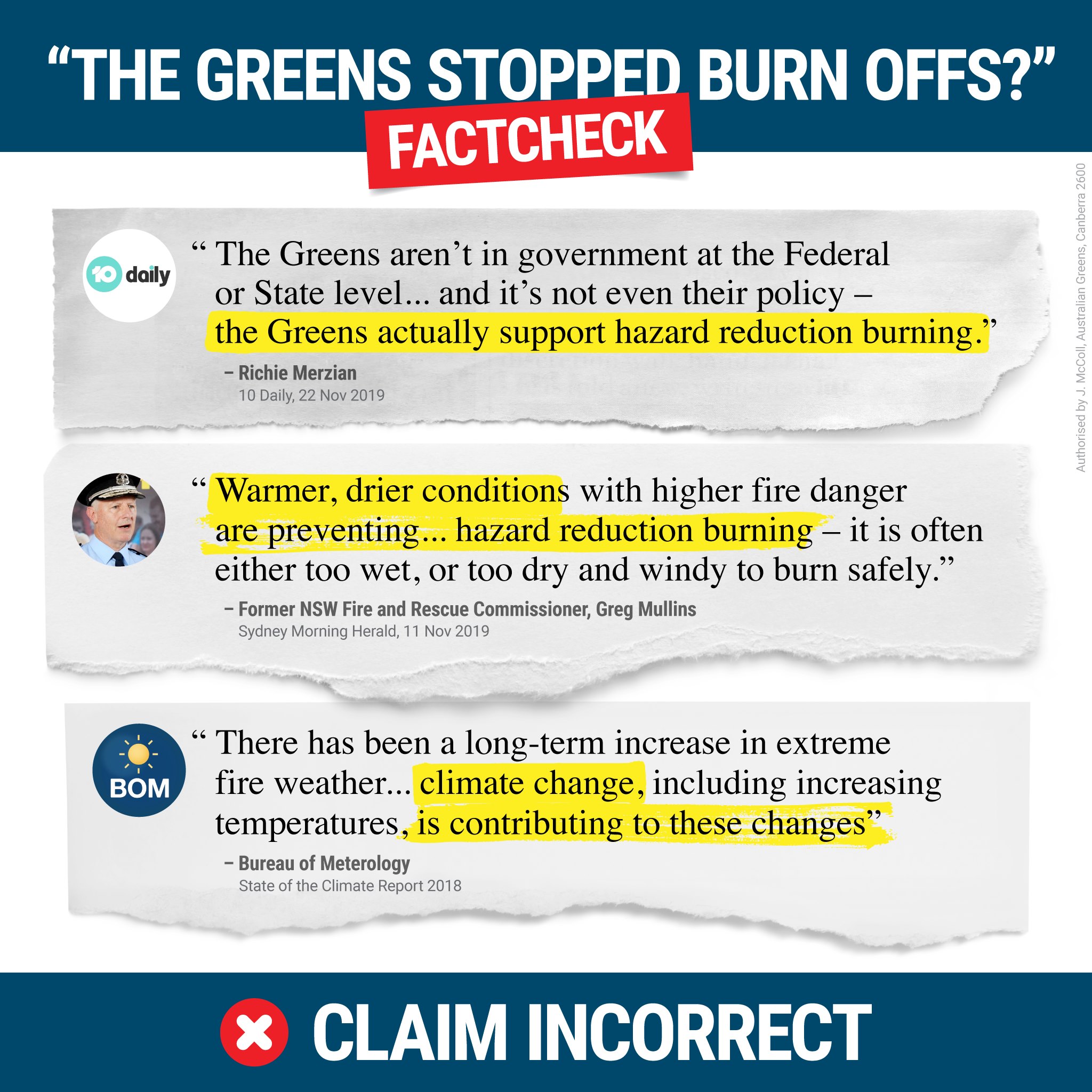 Fact check - the Greens do support hazard reduction burns